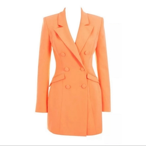 open lace back dress Carmen Orange Blazer Dress  ASERET